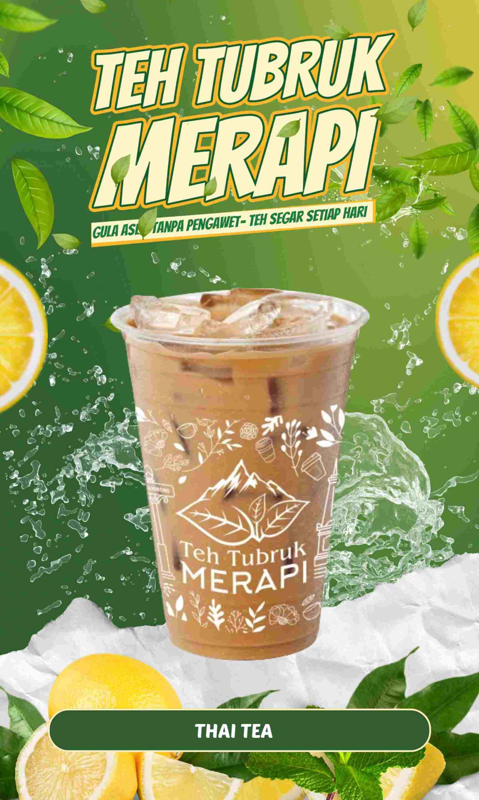 Hijau Kuning Organik Modern Promosi Penjualan Minuman Es Teh Ban