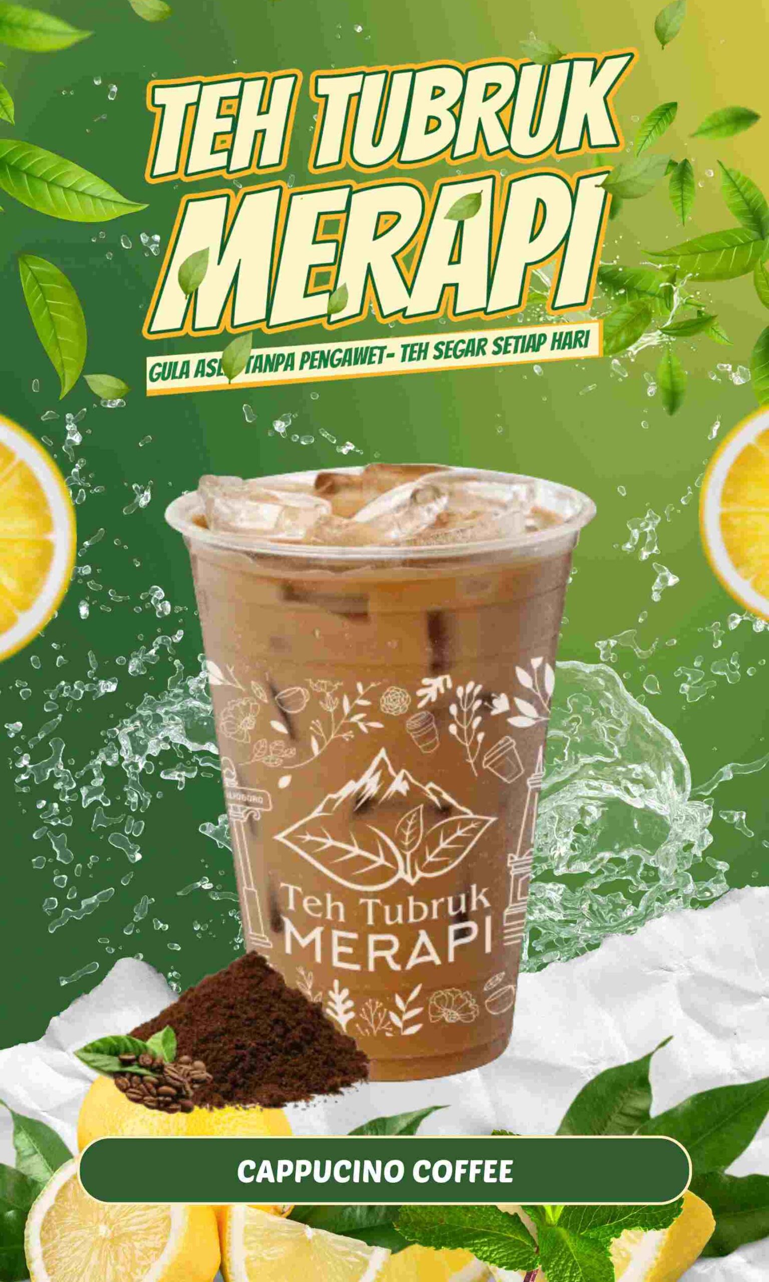 Hijau Kuning Organik Modern Promosi Penjualan Minuman Es Teh Ban