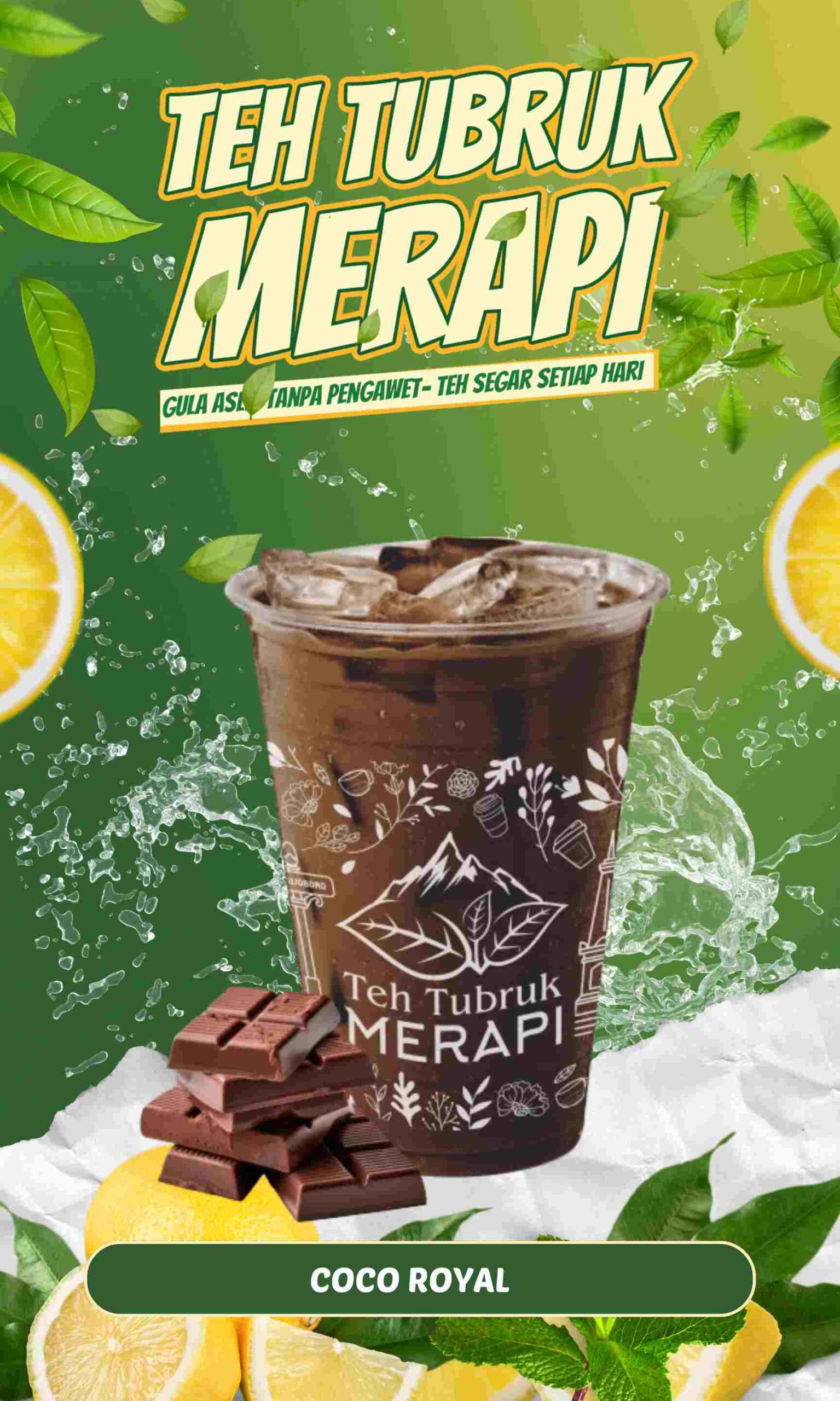 Hijau Kuning Organik Modern Promosi Penjualan Minuman Es Teh Ban