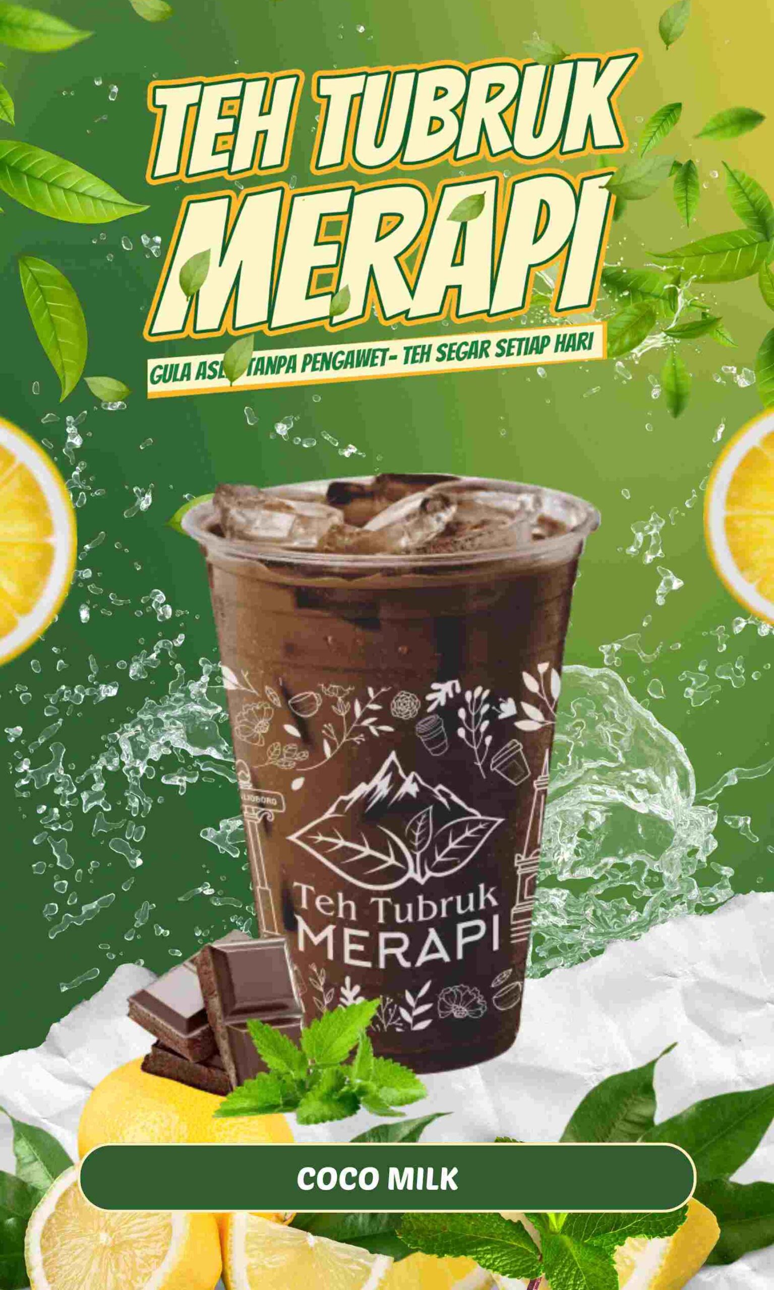 Hijau Kuning Organik Modern Promosi Penjualan Minuman Es Teh Ban