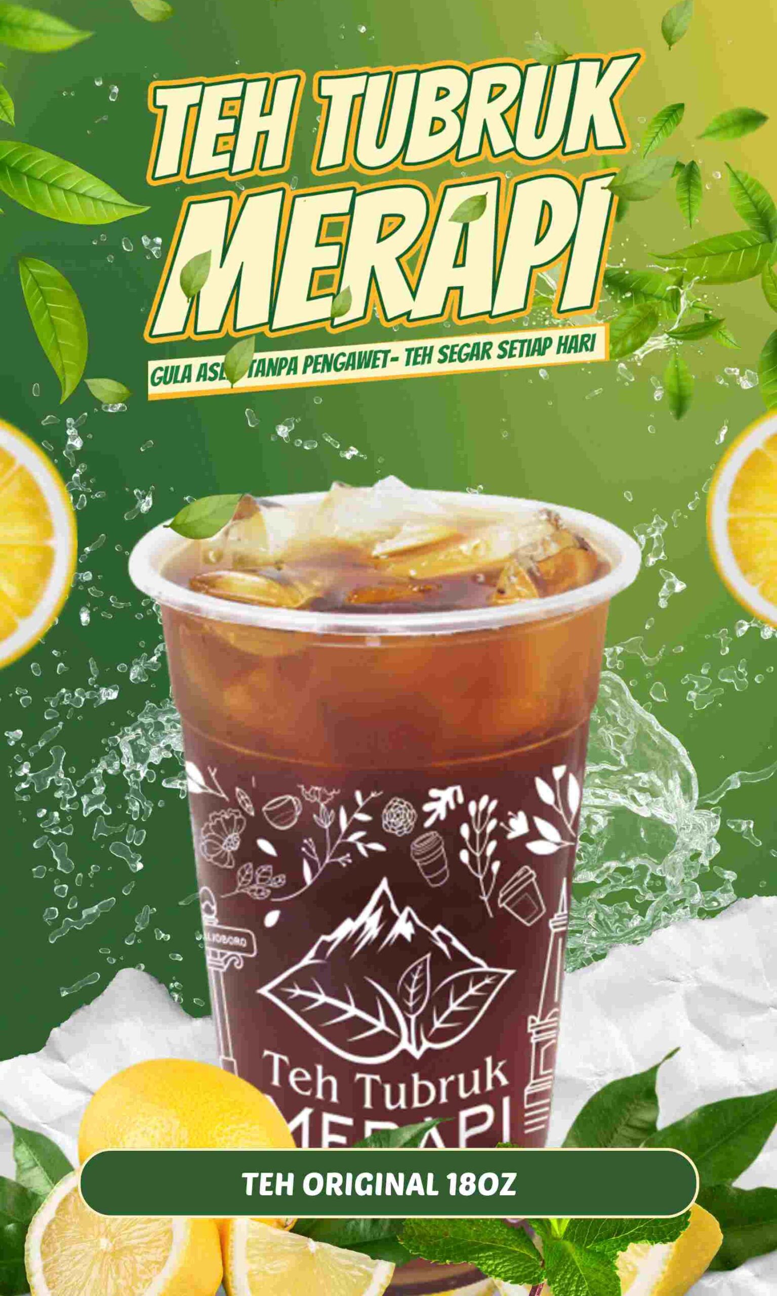 Hijau Kuning Organik Modern Promosi Penjualan Minuman Es Teh Ban