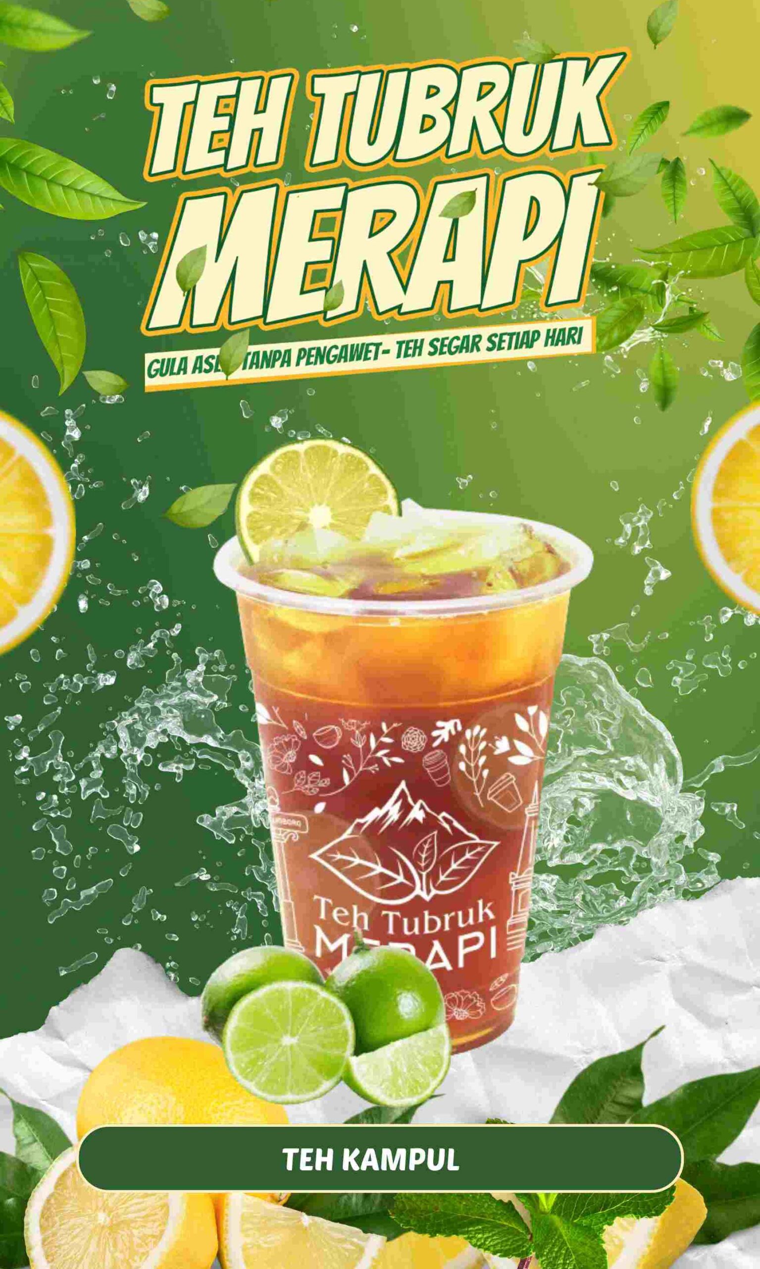 Hijau Kuning Organik Modern Promosi Penjualan Minuman Es Teh Ban