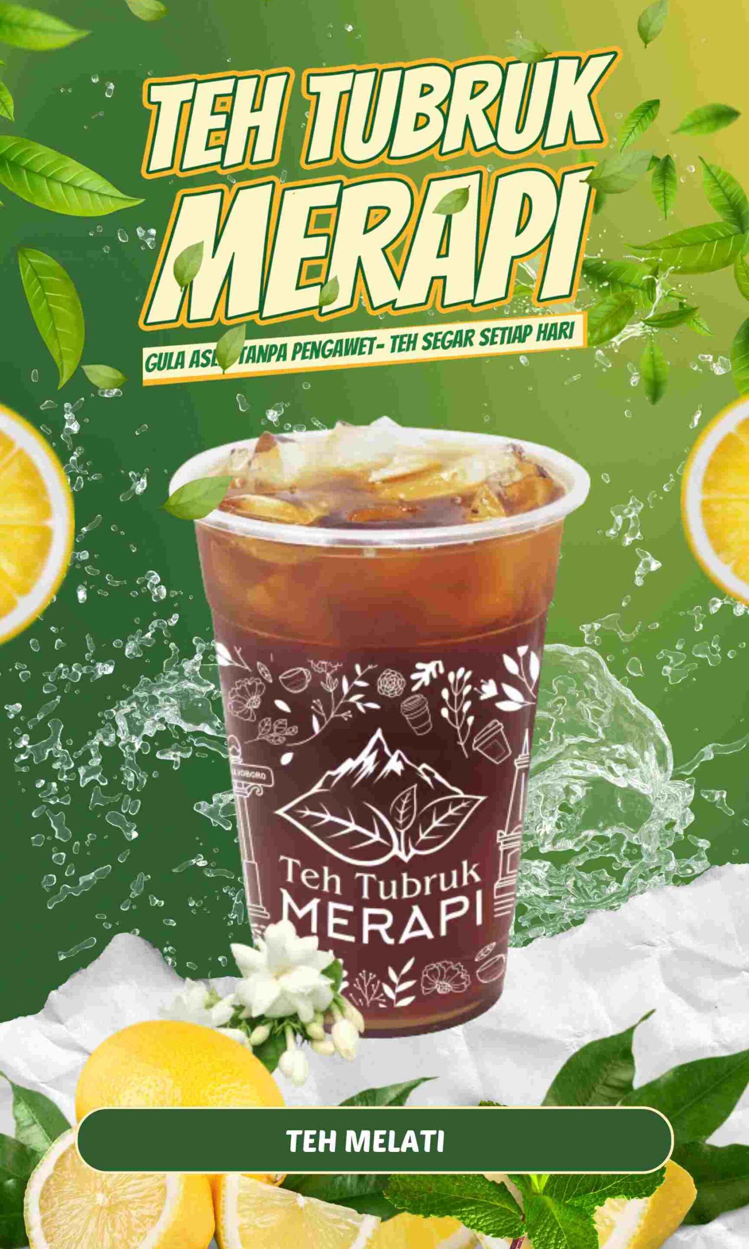 Hijau Kuning Organik Modern Promosi Penjualan Minuman Es Teh Ban