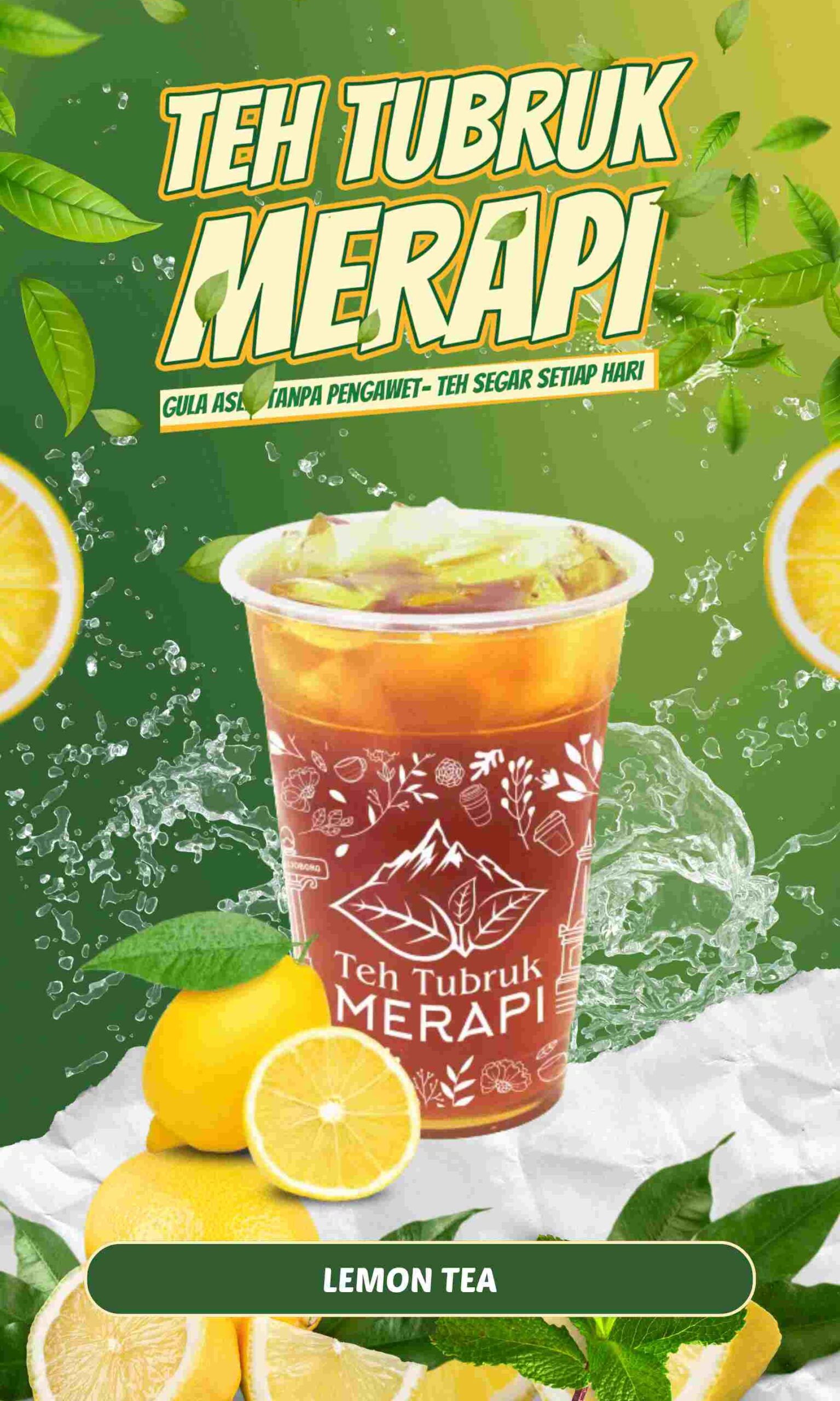 Hijau Kuning Organik Modern Promosi Penjualan Minuman Es Teh Ban