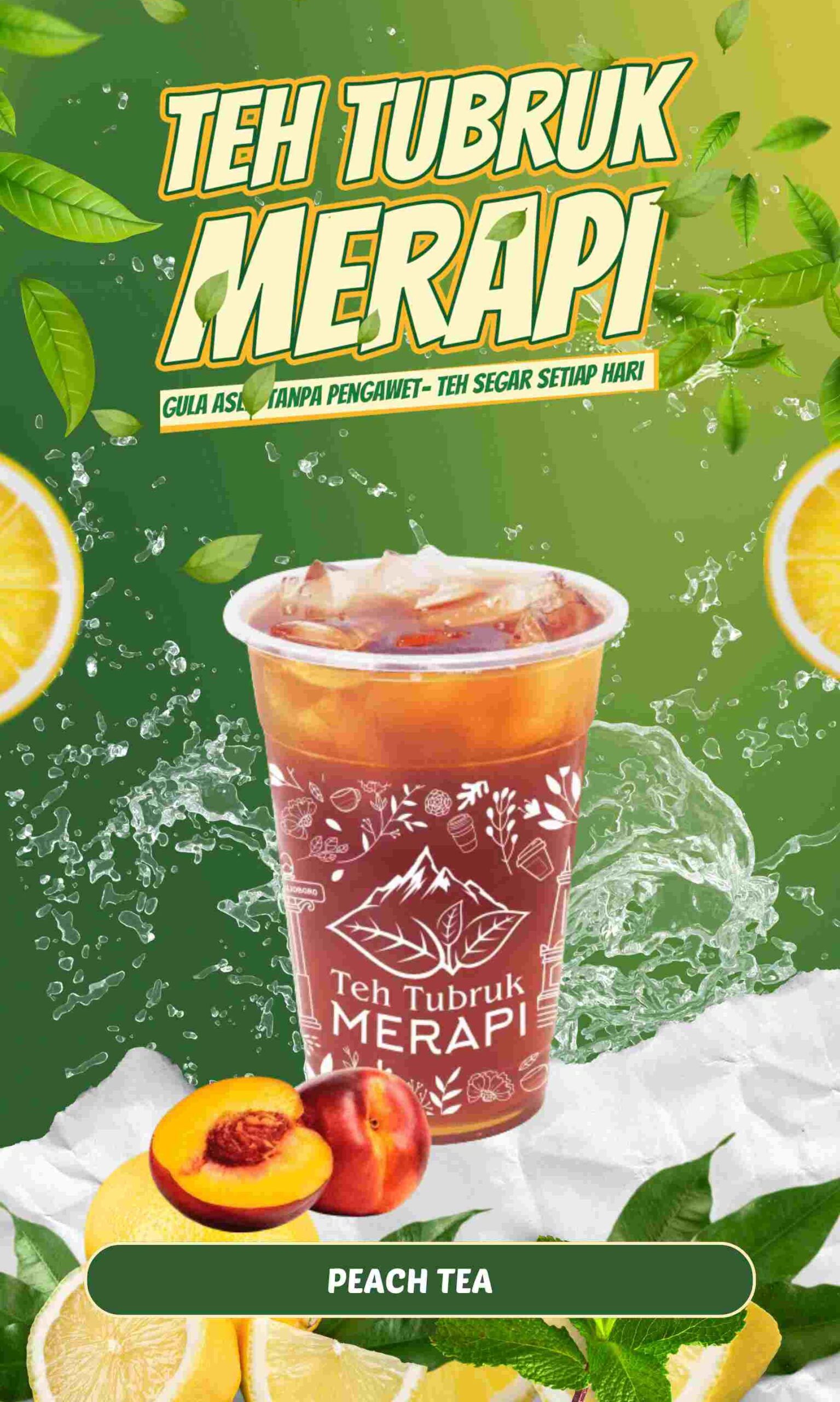 Hijau Kuning Organik Modern Promosi Penjualan Minuman Es Teh Ban