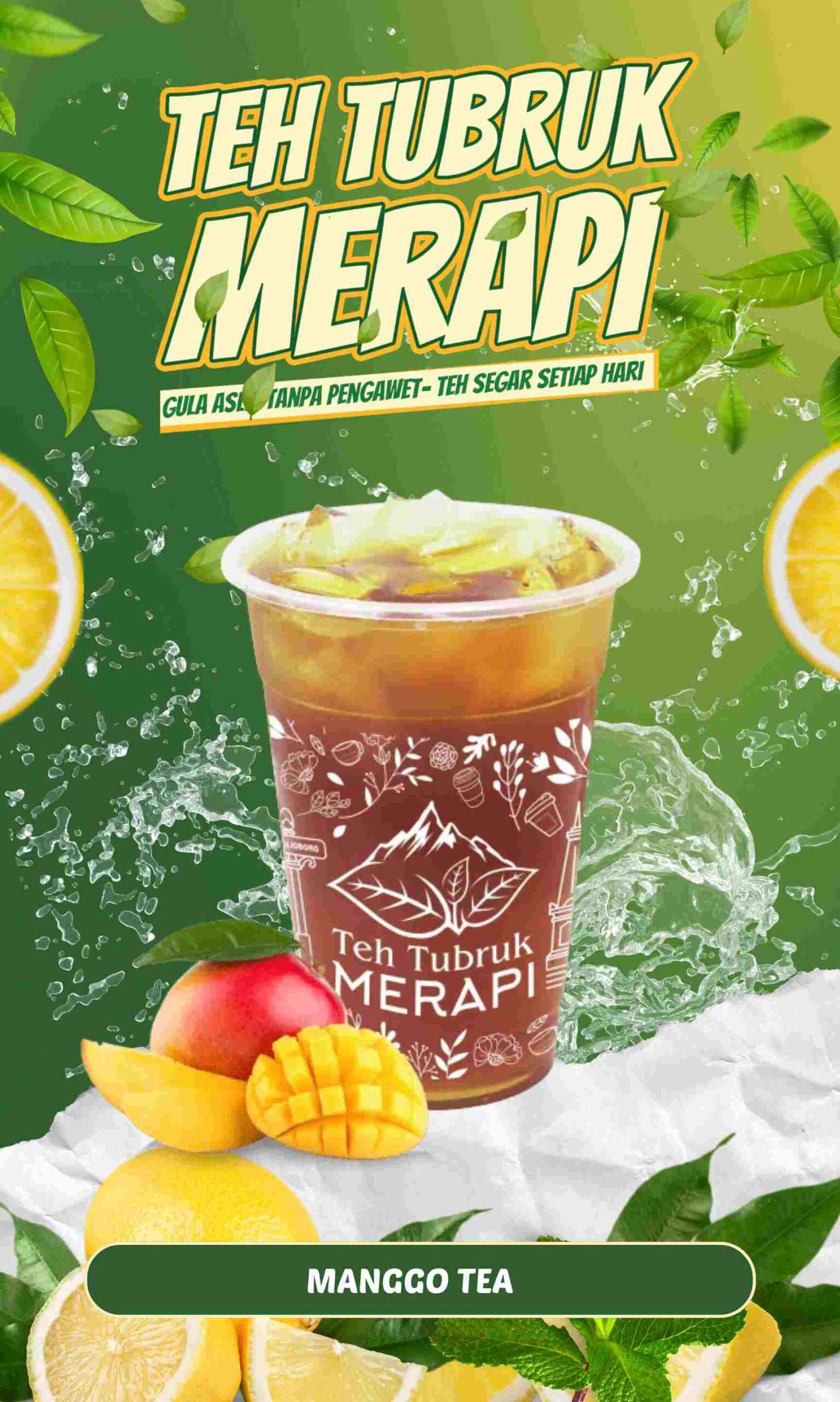 Hijau Kuning Organik Modern Promosi Penjualan Minuman Es Teh Ban